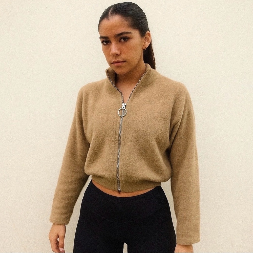 Gymshark x Whitney Simmons Eye Lash Full Zip Jacket Coat Collared Brown: XS